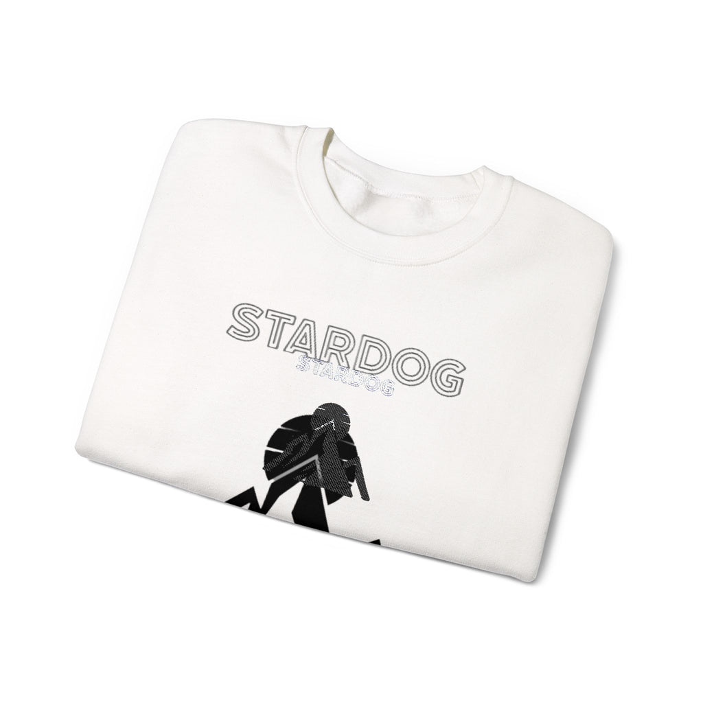 Minimalist 'Stardog' Graphic Sweatshirt — Monochrome Mountain Illustration