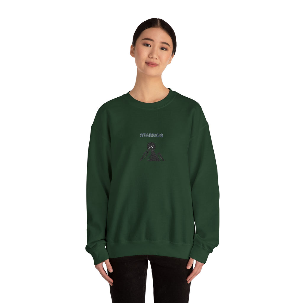 Minimalist 'Stardog' Graphic Sweatshirt — Monochrome Mountain Illustration