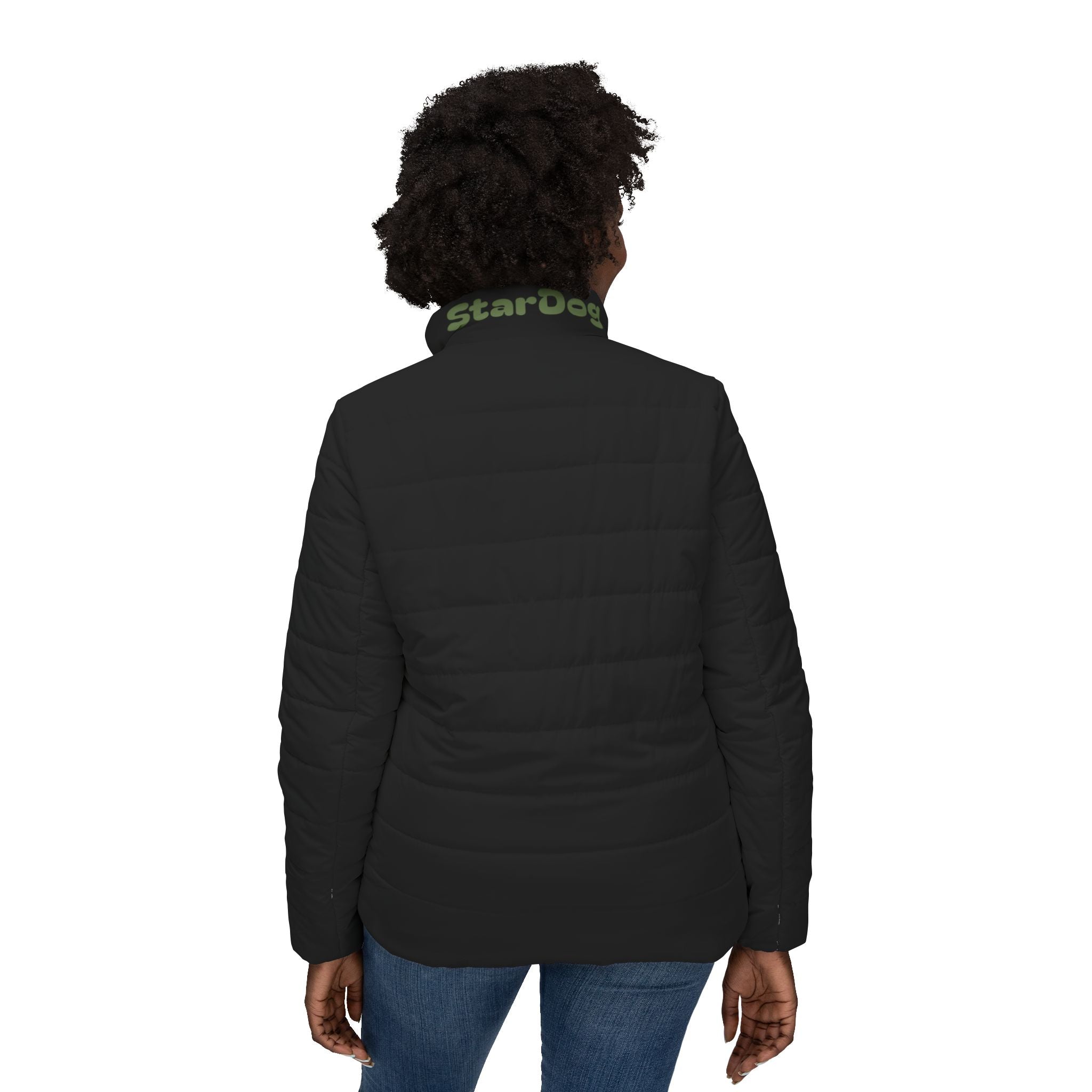 Women’s Puffer Jacket – Minimal Solid Black Quilted Outerwear