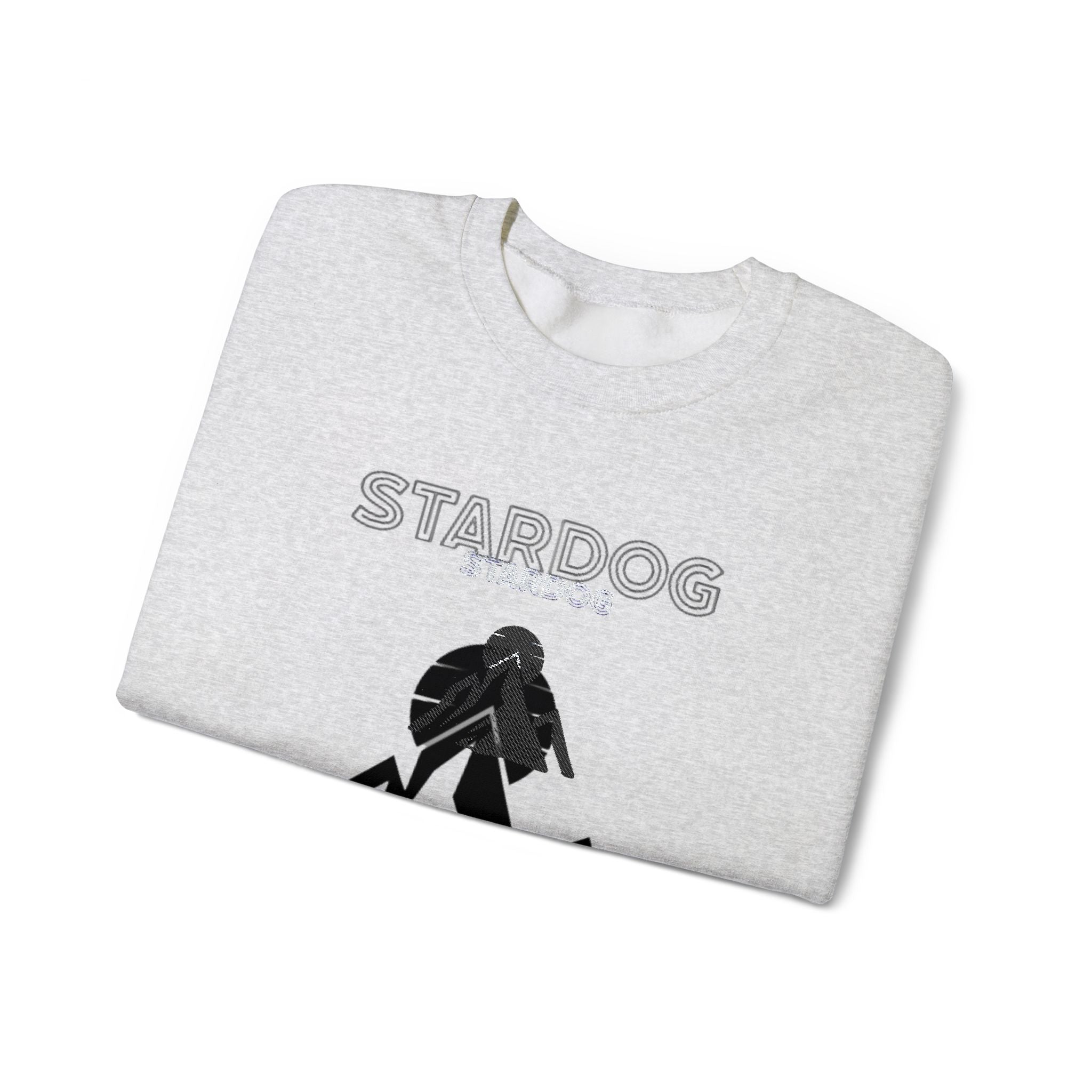 Minimalist 'Stardog' Graphic Sweatshirt — Monochrome Mountain Illustration