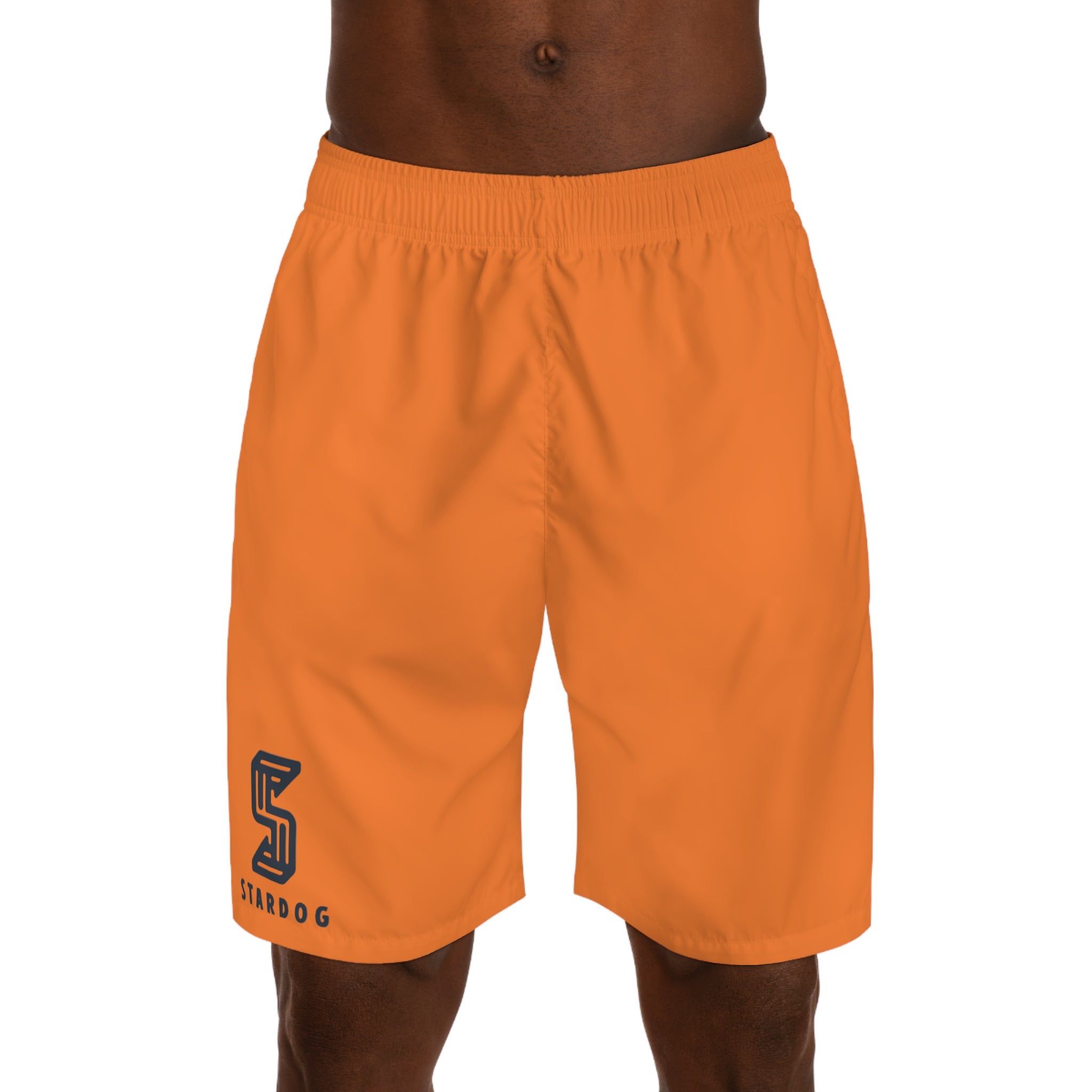 Men's Jogger Shorts — Orange 'Stardog' Logo Athletic Shorts