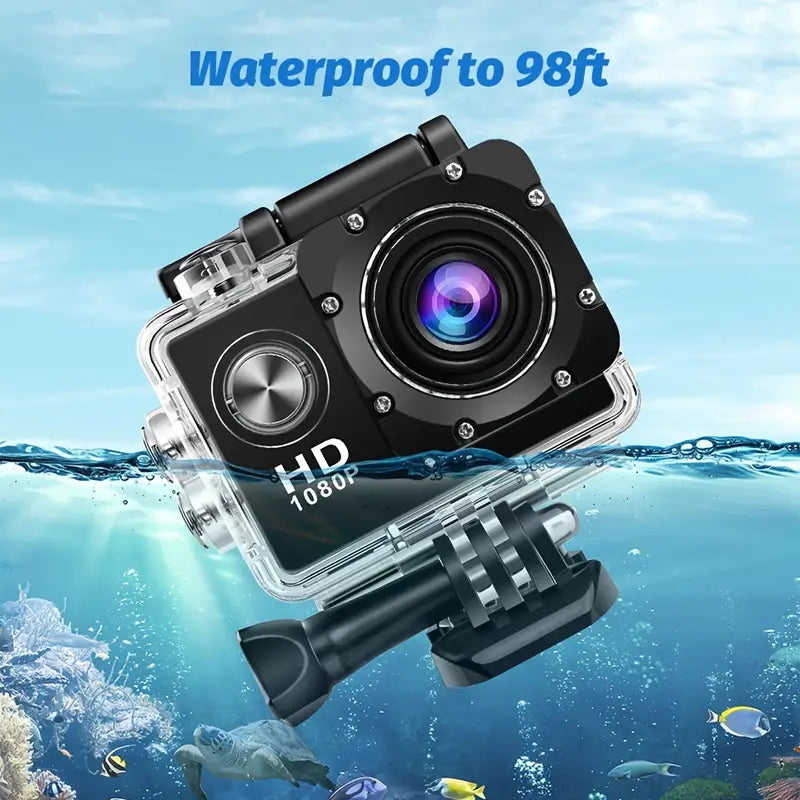 HD 1080P Sport Action Camera with 2-inch LCD Screen and Waterproof Housing-3