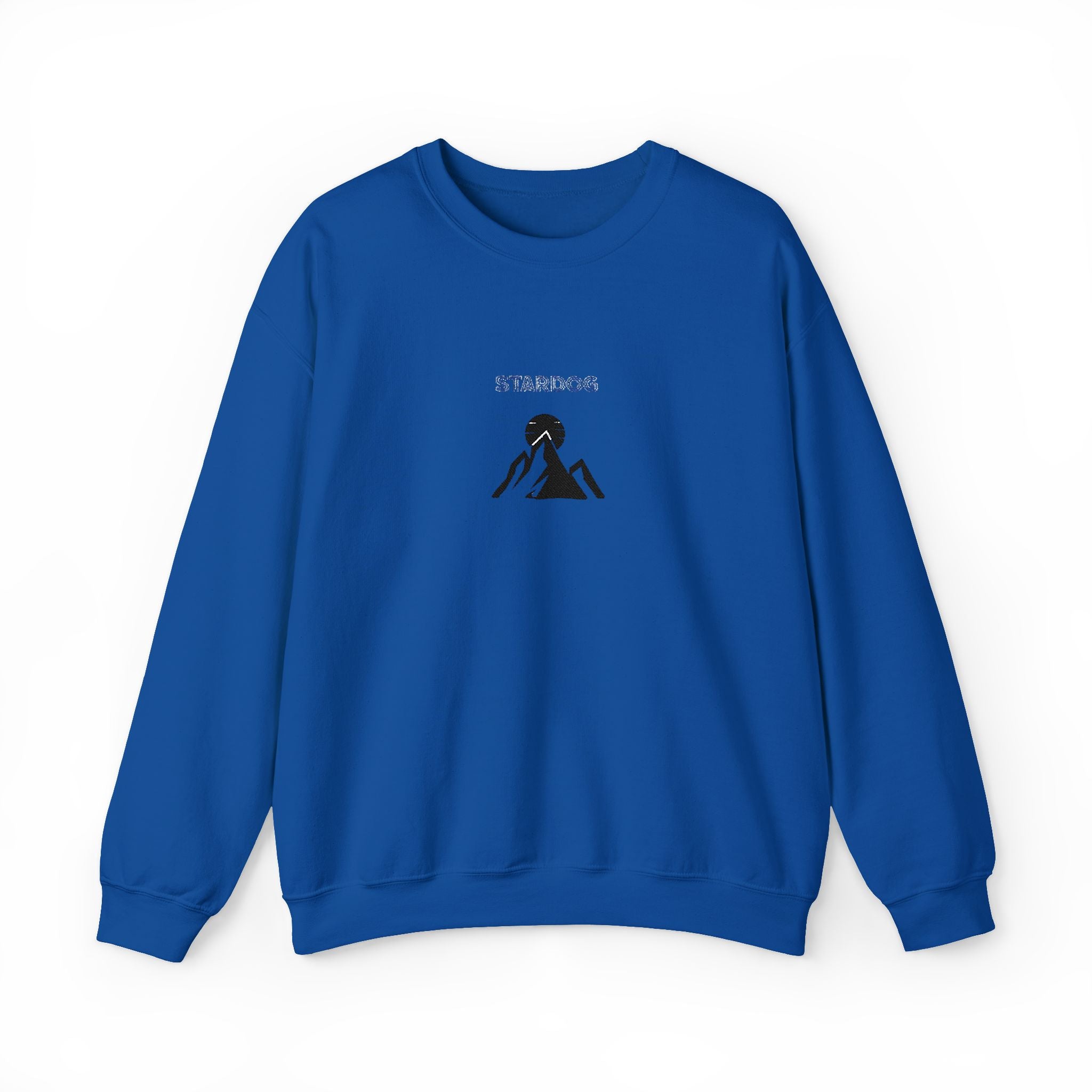 Minimalist 'Stardog' Graphic Sweatshirt — Monochrome Mountain Illustration