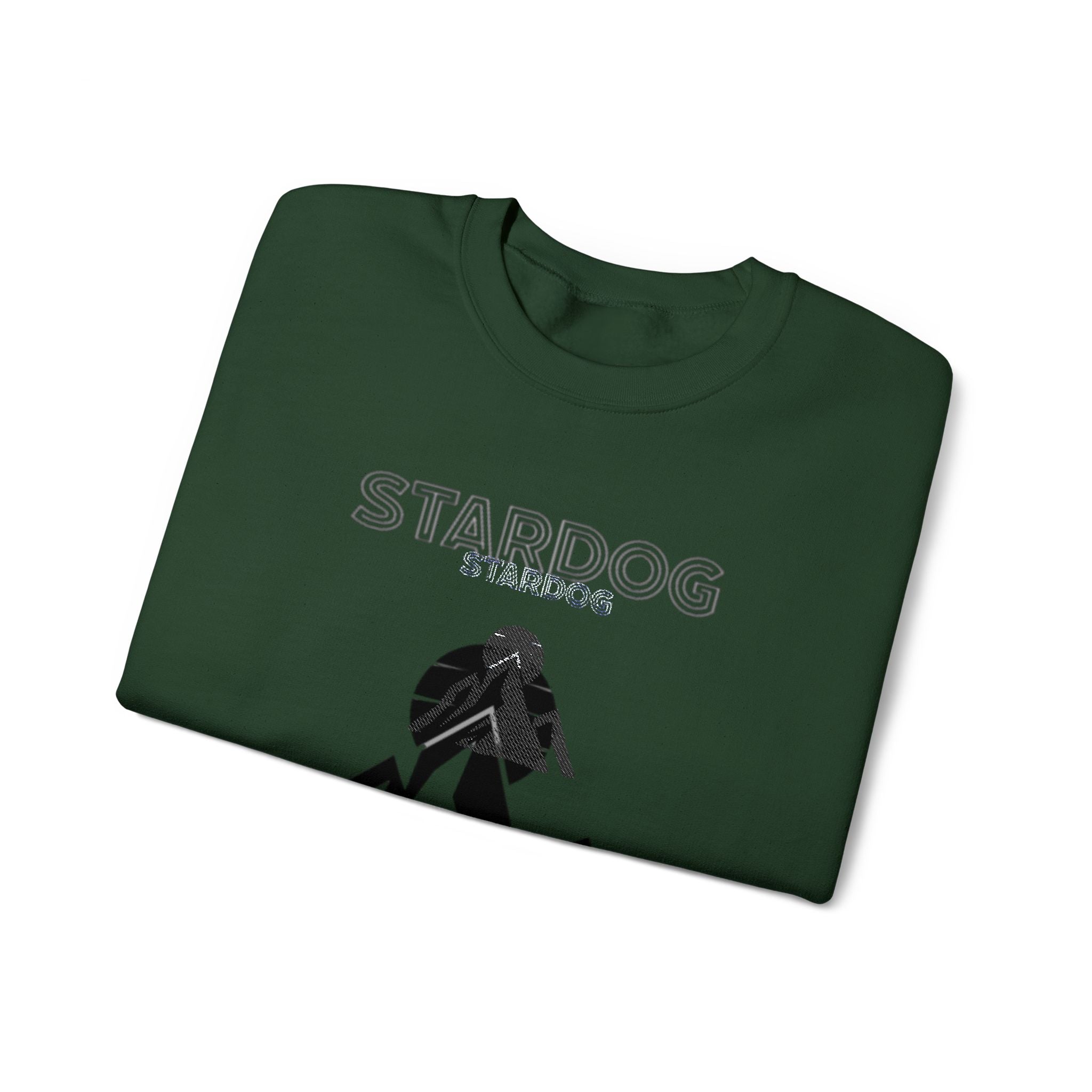 Minimalist 'Stardog' Graphic Sweatshirt — Monochrome Mountain Illustration