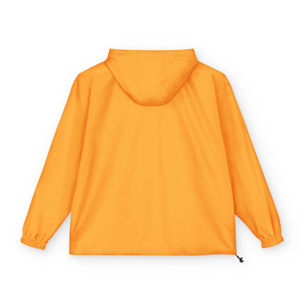 Packable Anorak Jacket — Sunny Yellow Outdoor Windbreaker with Small Graphic
