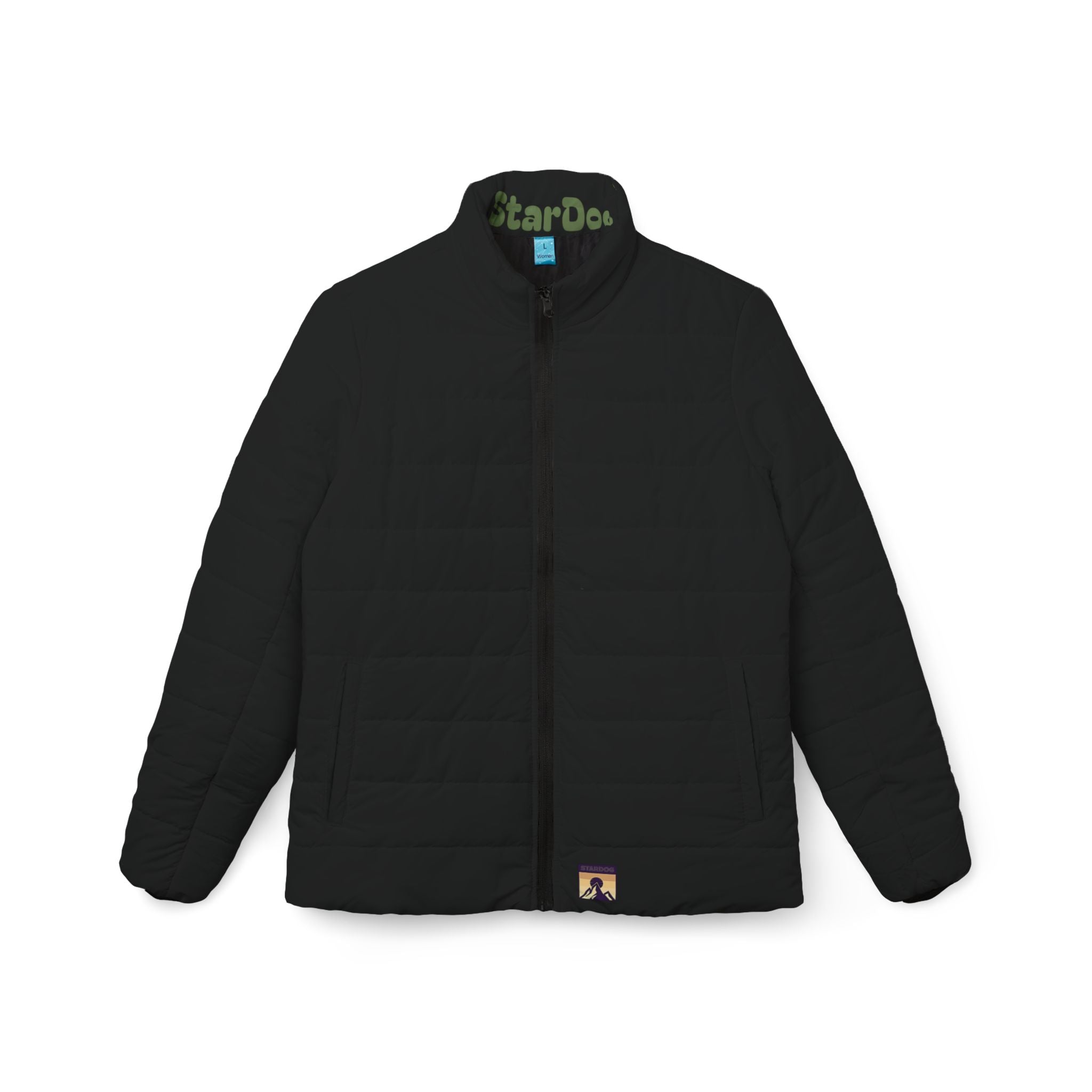 Women’s Puffer Jacket – Minimal Solid Black Quilted Outerwear