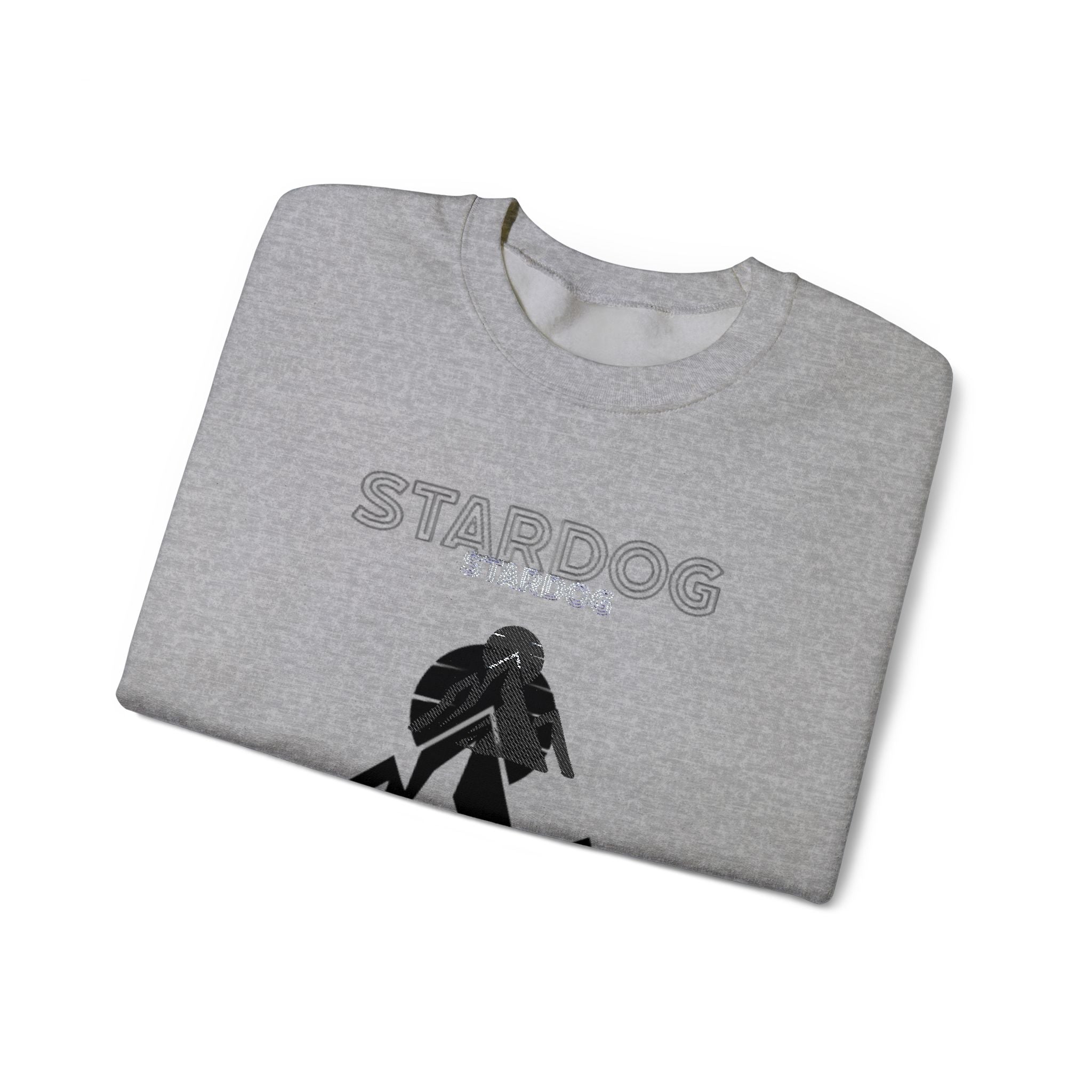 Minimalist 'Stardog' Graphic Sweatshirt — Monochrome Mountain Illustration