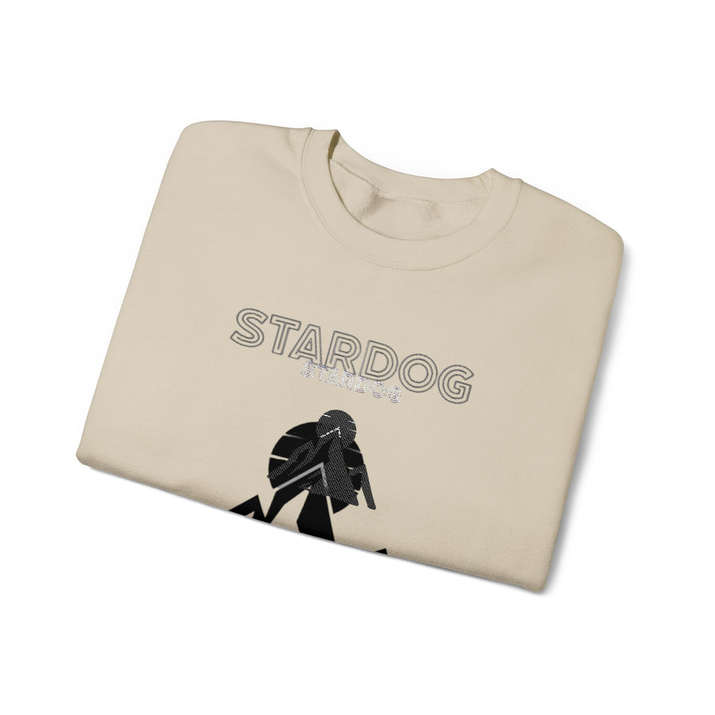 Minimalist 'Stardog' Graphic Sweatshirt — Monochrome Mountain Illustration