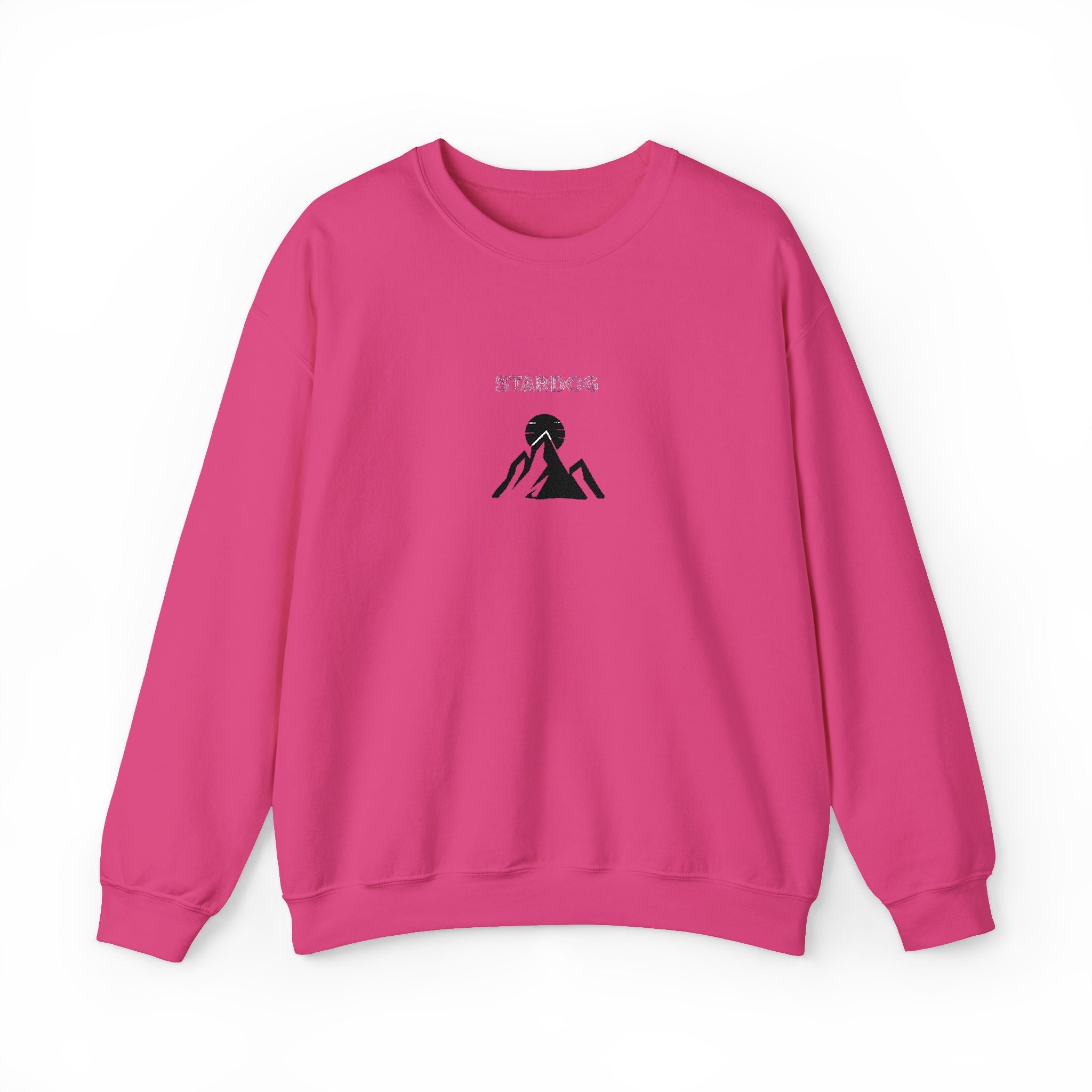 Minimalist 'Stardog' Graphic Sweatshirt — Monochrome Mountain Illustration