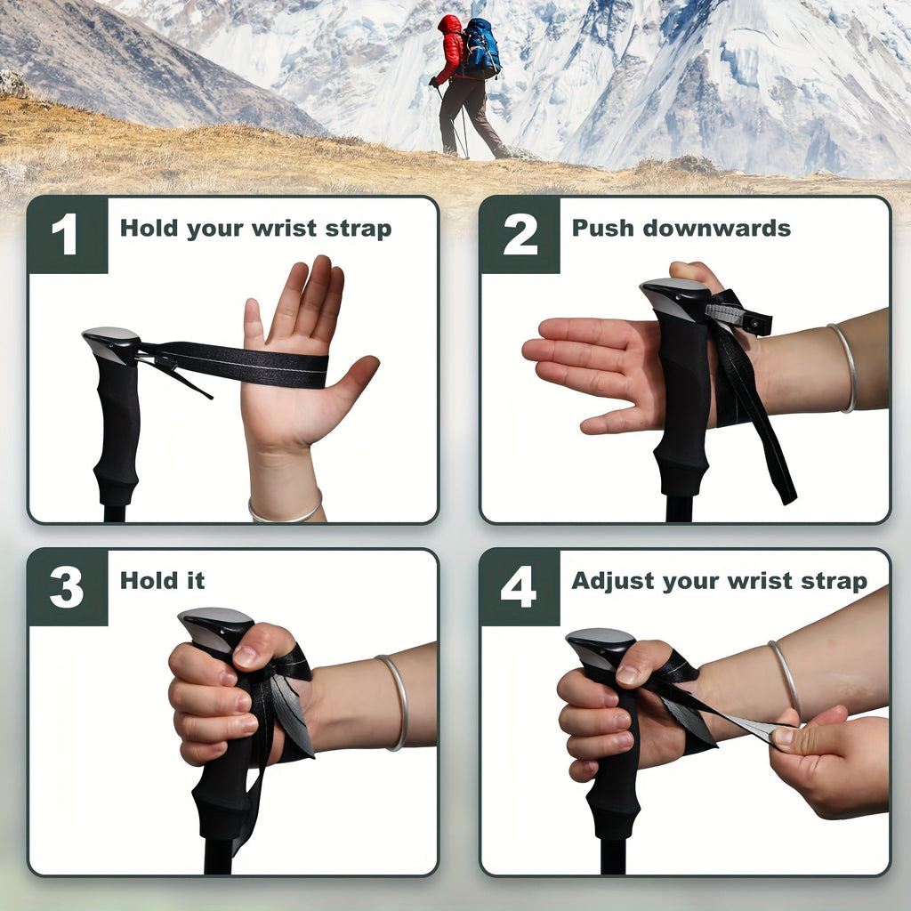 Trekking Poles Aluminum Alloy Quick Lock Hiking Sticks (2pcs)-2