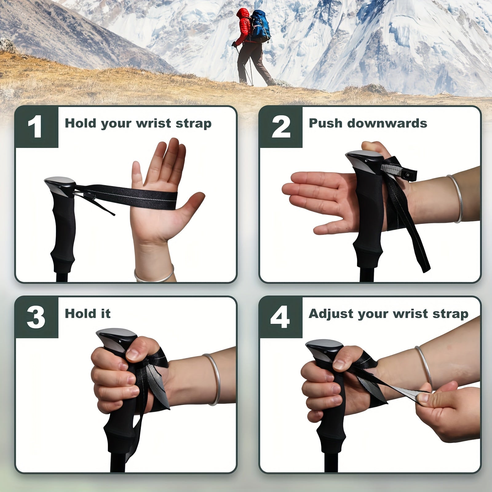 Trekking Poles Aluminum Alloy Quick Lock Hiking Sticks (2pcs)-2