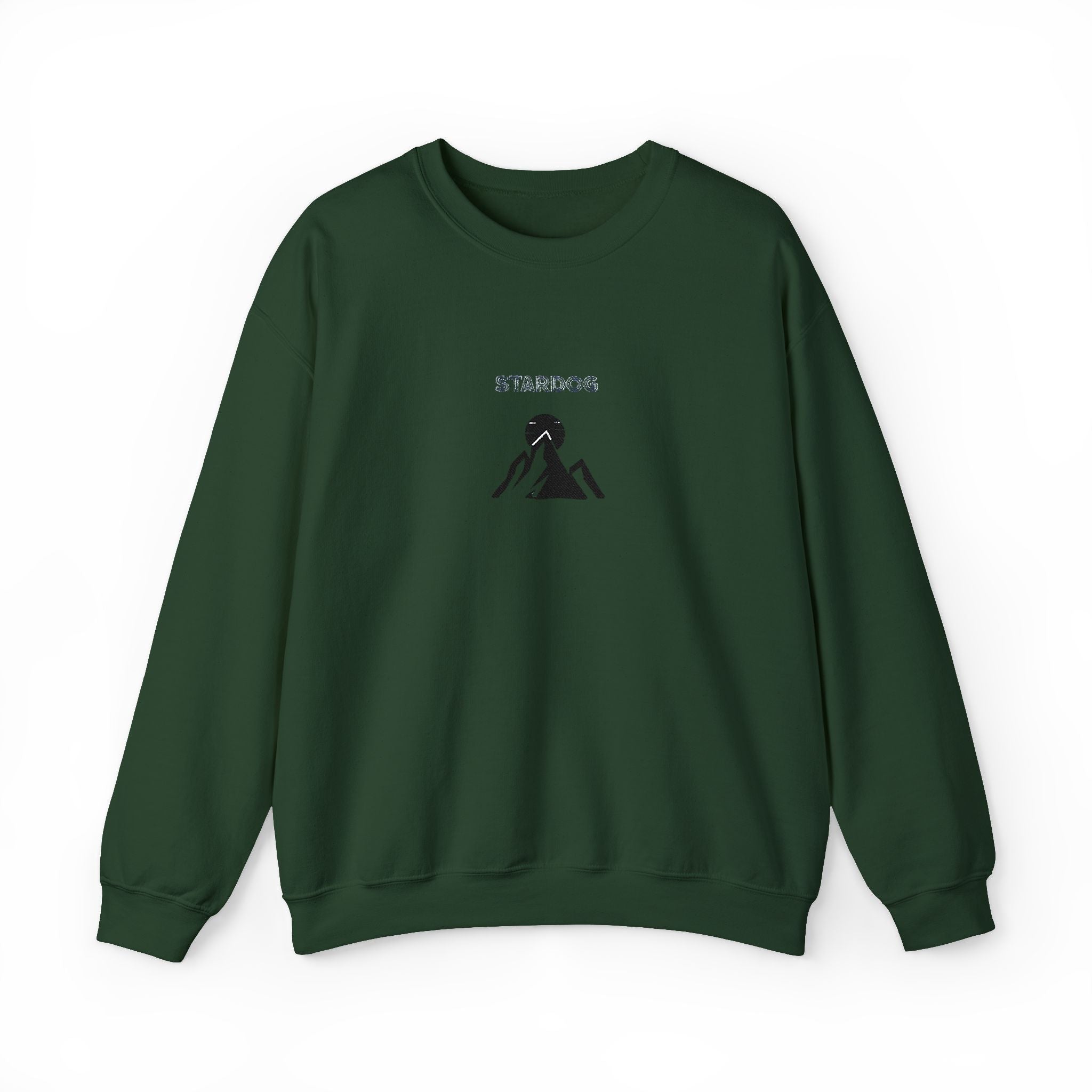 Minimalist 'Stardog' Graphic Sweatshirt — Monochrome Mountain Illustration