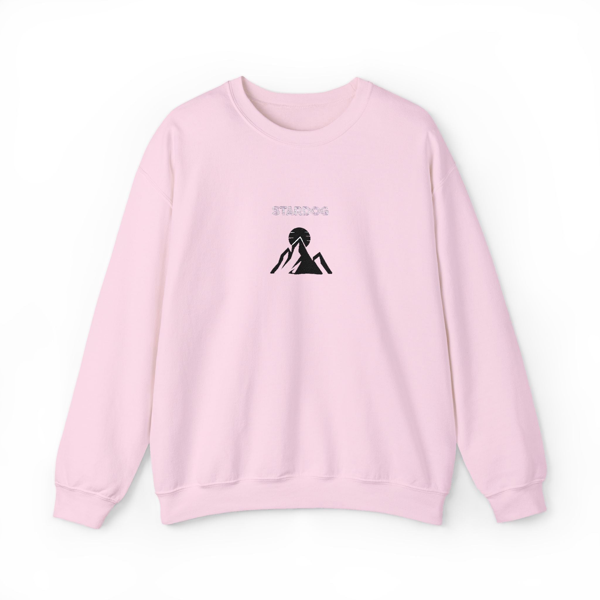 Minimalist 'Stardog' Graphic Sweatshirt — Monochrome Mountain Illustration