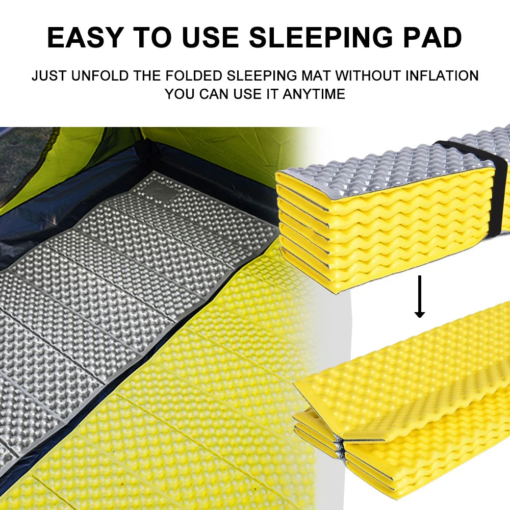 NNEOBA Waterproof Portable Camping Mat Foam Sleeping Pad Yellow-4