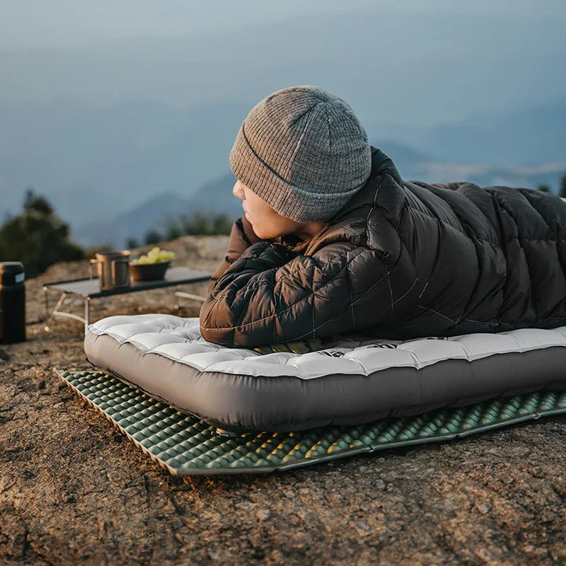 Inflatable 6.5 R-Value Thermal Air Mattress White for Cold Weather Camping-3