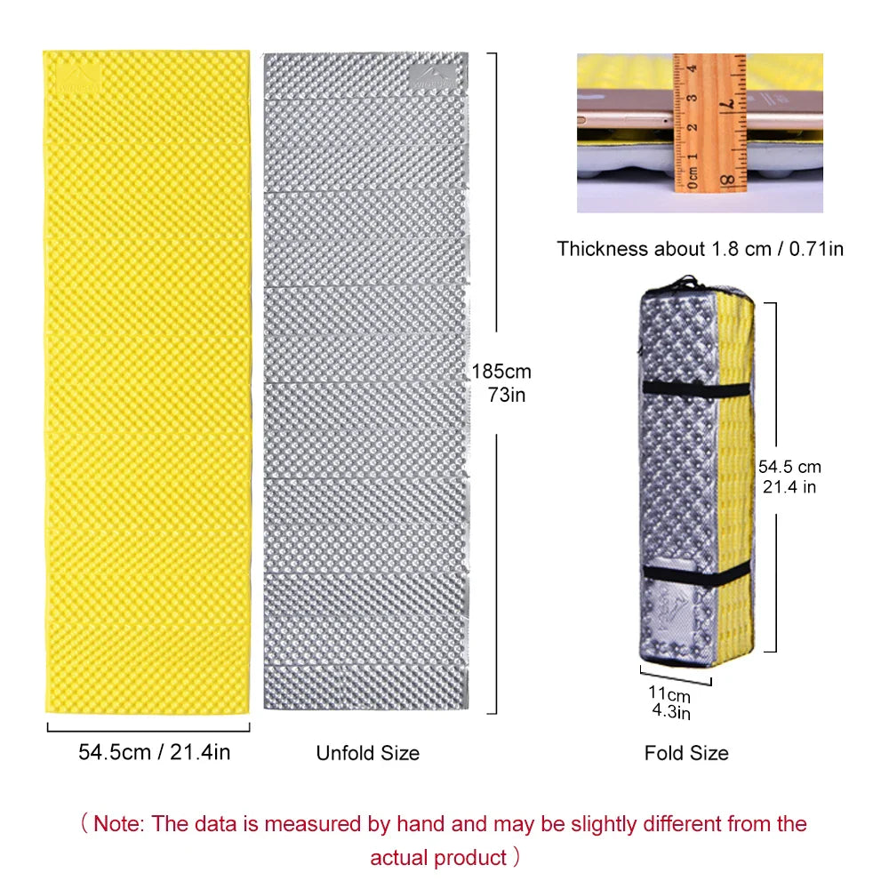 NNEOBA Waterproof Portable Camping Mat Foam Sleeping Pad Yellow-1