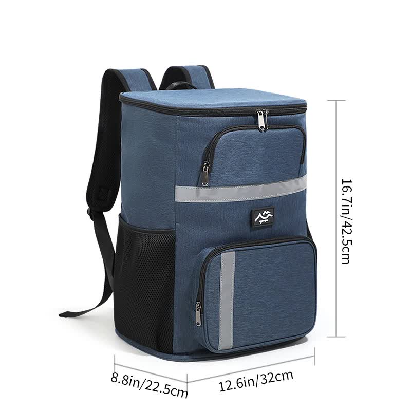 NNEDSZ Insulated Cooler Backpack - Portable Outdoor Picnic and Beverage Bag with Bottle Opener (Navy blue)-0