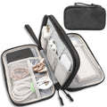 Black Portable Digital Organizer Bag – Multifunctional Storage for Power Banks, Cables, and Accessories
