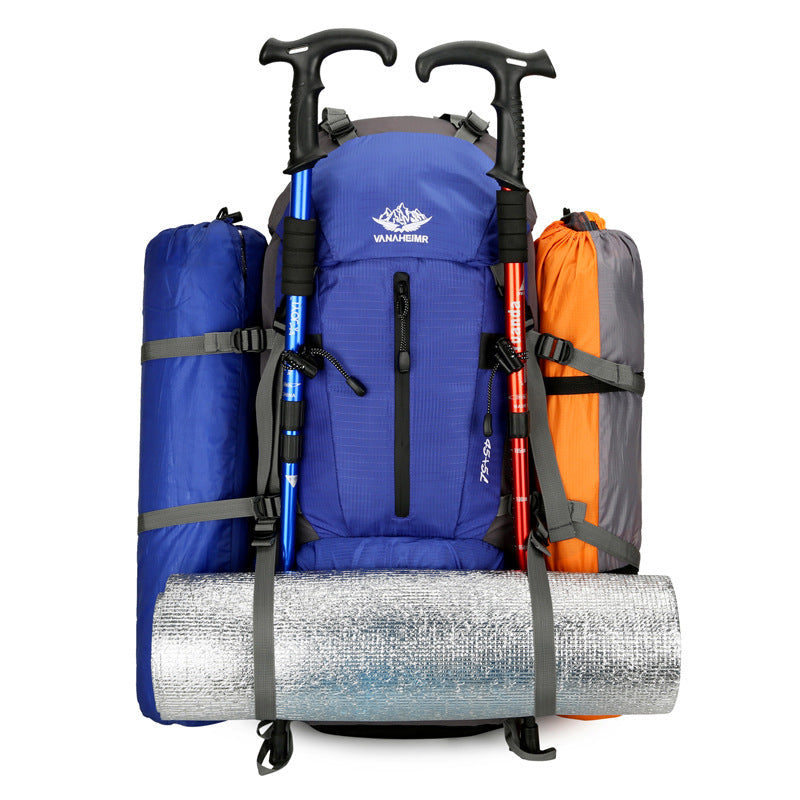 Dark blue 36-55L Outdoor Hiking Backpack - Durable Water Resistant