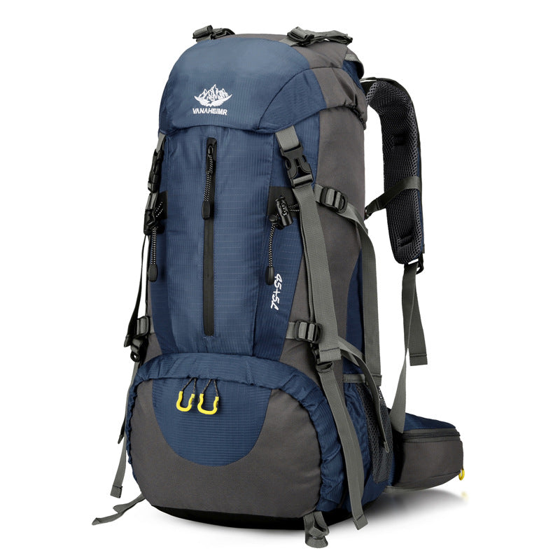 Dark blue 36-55L Outdoor Hiking Backpack - Durable Water Resistant