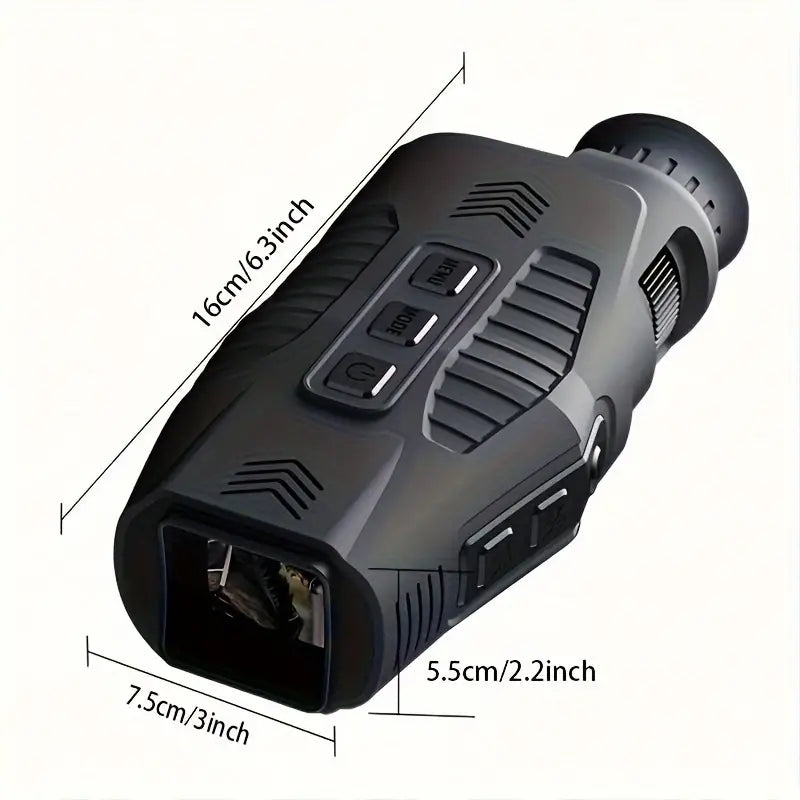 NNETM ABS R11 Night Vision Monocular - All Black Vision, 5x Digital Zoom, 984ft Range, 1080P Video, USB Charging-3