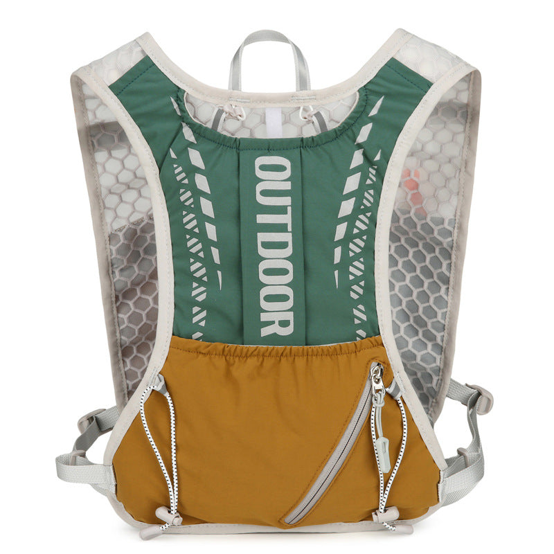 Green 5L Breathable Hydration Vest Pack - Sweat-Wicking Running Bag