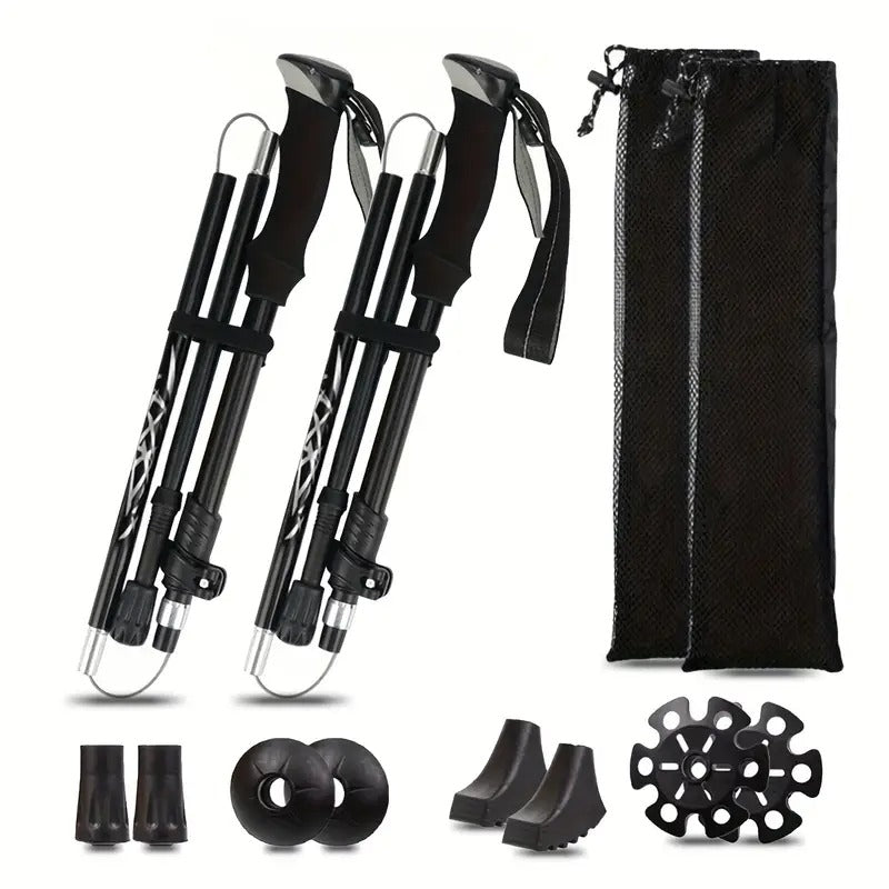 Trekking Poles Aluminum Alloy Quick Lock Hiking Sticks (2pcs)-3