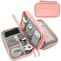 Pink Portable Digital Organizer Bag - Multifunctional Storage for Power Banks, Cables, and Accessories
