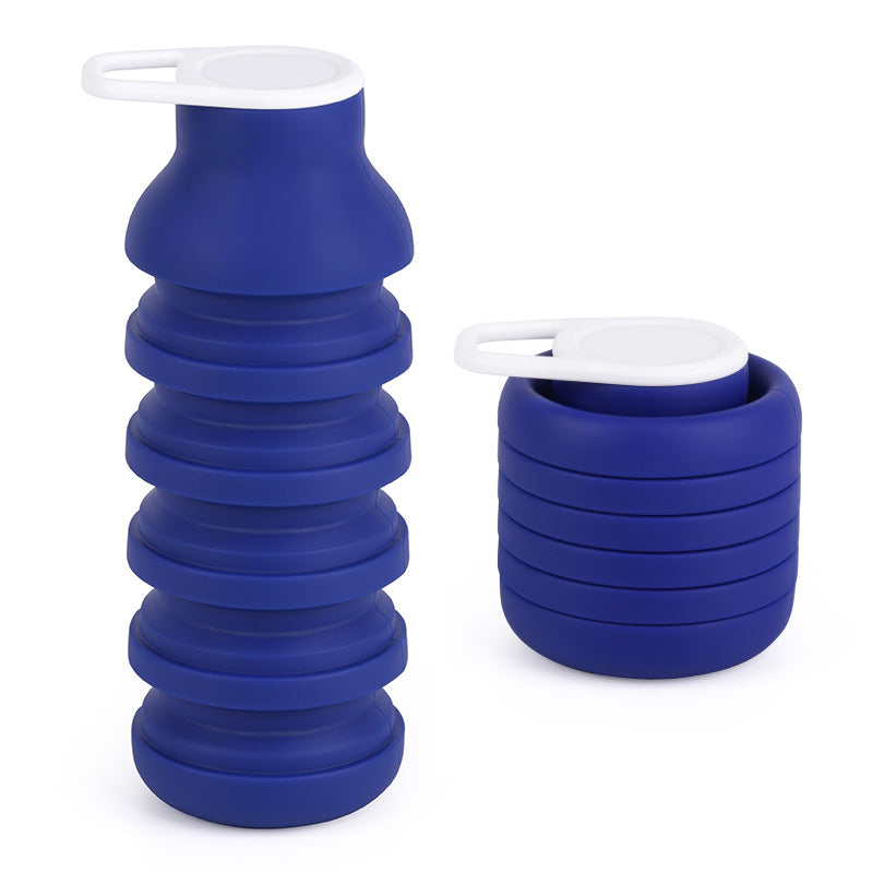 Blue Collapsible Silicone Water Bottle