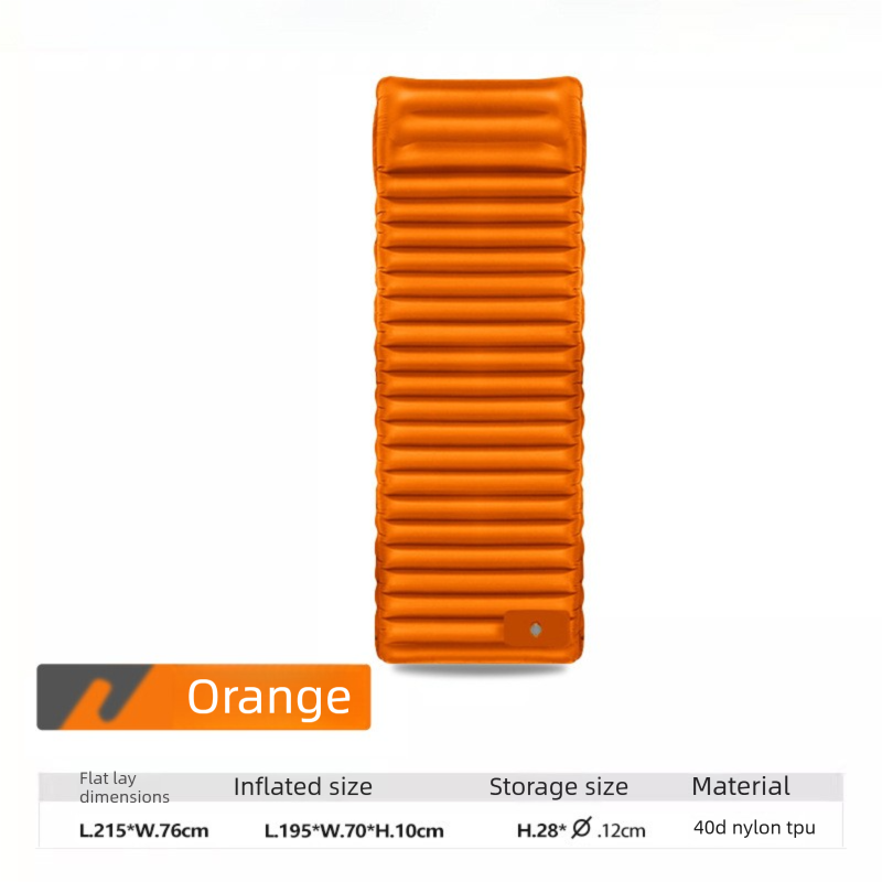 Ultralight TPU Inflatable Camping Mattress 195x70x10cm Orange